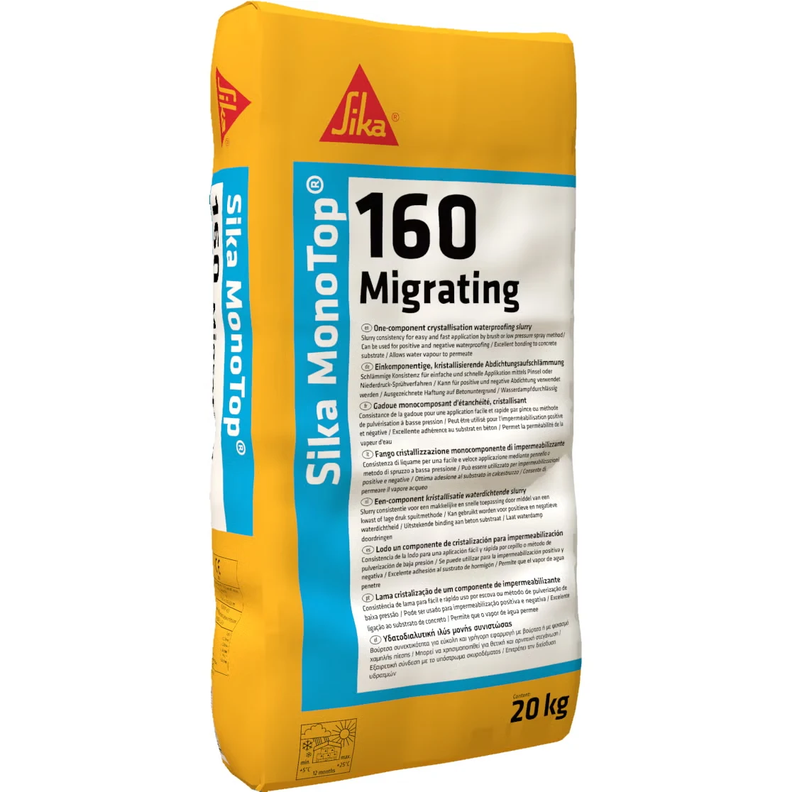 sika monotop 160 migrating 25kg.webp Sika MonoTop-160 Migrating kristályosodó vízszigetelő iszap